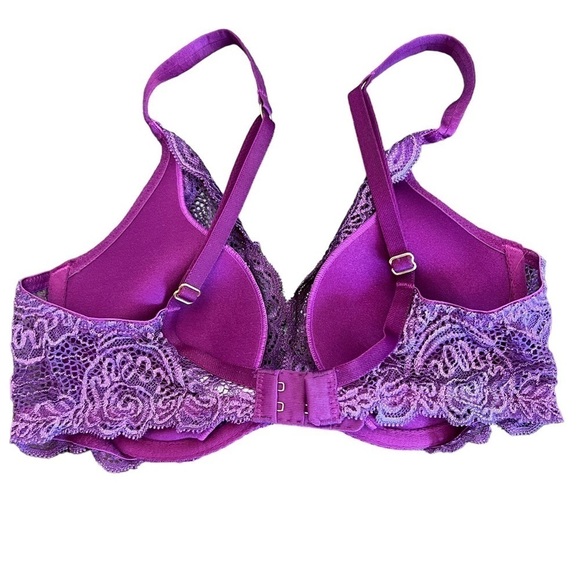 VICTORIA’S SECRET VERY SEXY LACE OVERLAY PURPLE PUSH UP WITHOUT PADDING SIZE 36B - Picture 3 of 4